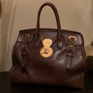 RALPH LAUREN- Brown leather SOFT RICKY 33 Satchel